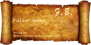 Faller Bodor névjegykártya